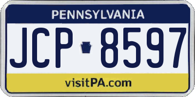 PA license plate JCP8597