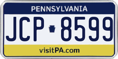 PA license plate JCP8599