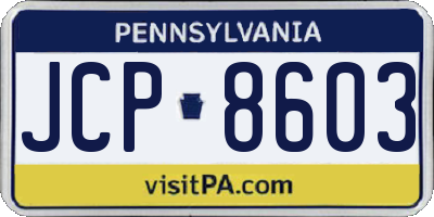 PA license plate JCP8603