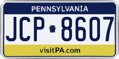 PA license plate JCP8607