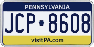 PA license plate JCP8608