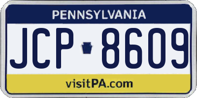 PA license plate JCP8609