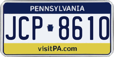 PA license plate JCP8610