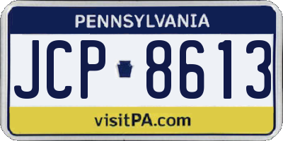 PA license plate JCP8613