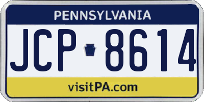 PA license plate JCP8614