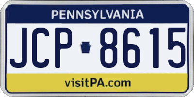 PA license plate JCP8615