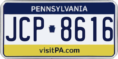 PA license plate JCP8616