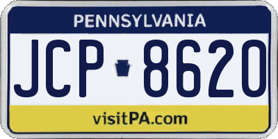 PA license plate JCP8620