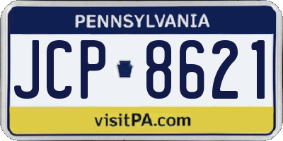 PA license plate JCP8621