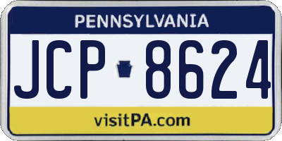 PA license plate JCP8624