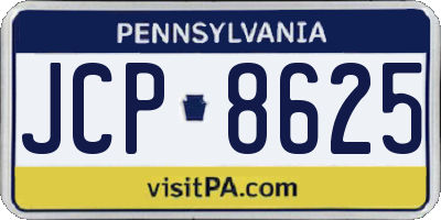 PA license plate JCP8625