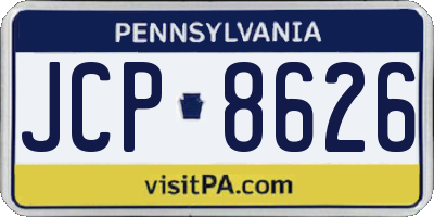 PA license plate JCP8626