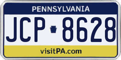 PA license plate JCP8628