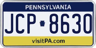 PA license plate JCP8630