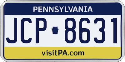 PA license plate JCP8631