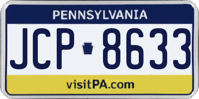 PA license plate JCP8633