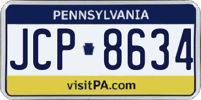 PA license plate JCP8634