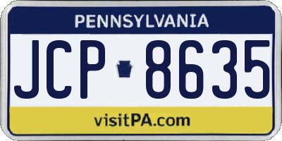 PA license plate JCP8635