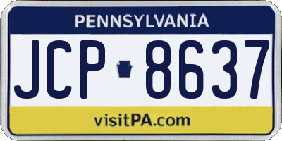 PA license plate JCP8637