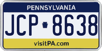 PA license plate JCP8638
