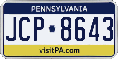 PA license plate JCP8643