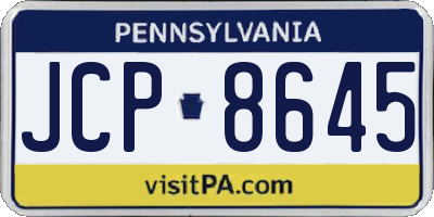 PA license plate JCP8645