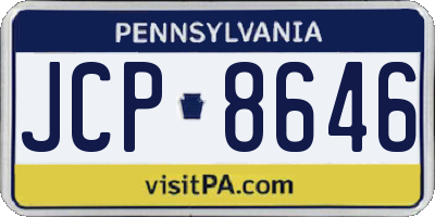 PA license plate JCP8646