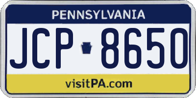 PA license plate JCP8650