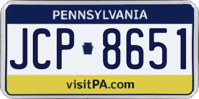 PA license plate JCP8651