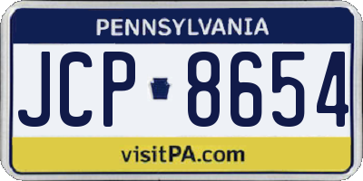 PA license plate JCP8654
