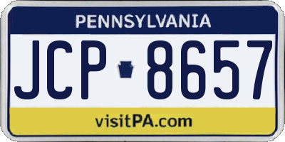 PA license plate JCP8657