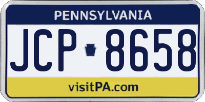 PA license plate JCP8658