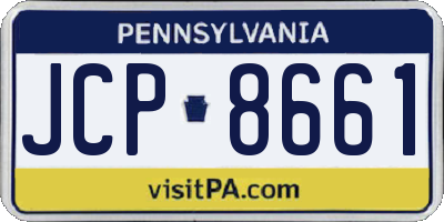 PA license plate JCP8661