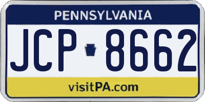 PA license plate JCP8662