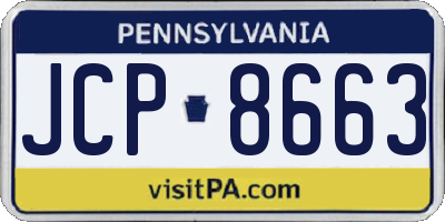 PA license plate JCP8663