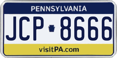 PA license plate JCP8666
