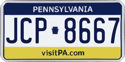 PA license plate JCP8667