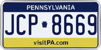 PA license plate JCP8669