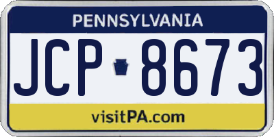 PA license plate JCP8673