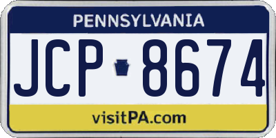 PA license plate JCP8674