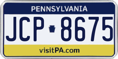 PA license plate JCP8675
