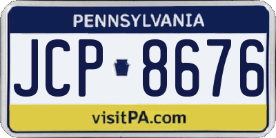 PA license plate JCP8676