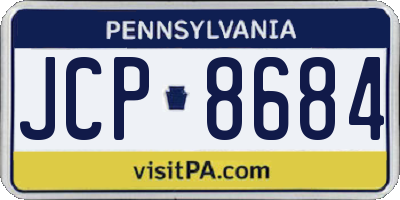 PA license plate JCP8684