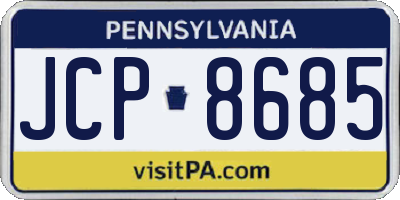 PA license plate JCP8685