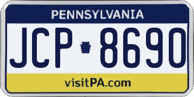 PA license plate JCP8690