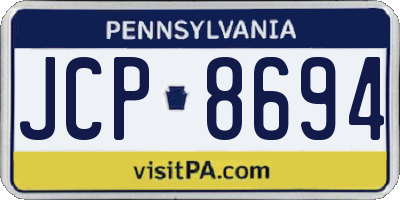 PA license plate JCP8694