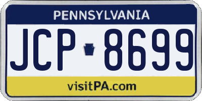 PA license plate JCP8699