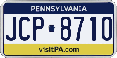PA license plate JCP8710