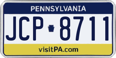 PA license plate JCP8711
