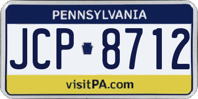 PA license plate JCP8712